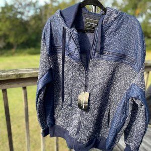 The North Pole Unisex iFleece Lined Full Zip Hoodie 2 tone Blue XL NWT